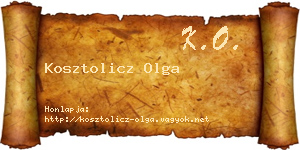 Kosztolicz Olga névjegykártya