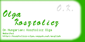 olga kosztolicz business card
